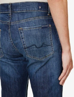 7 For All Mankind Slimmy Monterey Belt-loop Slim-fit Stretch-denim Jeans -Gentlemen Style Shop R04167703 DARKBLUE ALT04