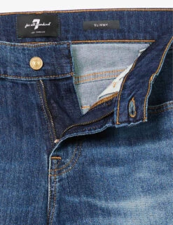 7 For All Mankind Slimmy Monterey Belt-loop Slim-fit Stretch-denim Jeans -Gentlemen Style Shop R04167703 DARKBLUE ALT06