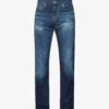 7 For All Mankind Slimmy Monterey Belt-loop Slim-fit Stretch-denim Jeans -Gentlemen Style Shop R04167703 DARKBLUE M