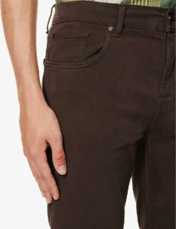 7 For All Mankind Slimmy Brand-patch Regular-fit Stretch-denim Jeans -Gentlemen Style Shop R04167724 BROWN ALT05