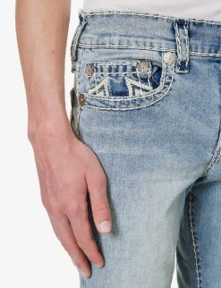 True Religion Ricky Straight-leg Slim-fit Stretch-denim Jeans -Gentlemen Style Shop R04168101 DARBLIGHTWASH ALT04