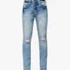 True Religion Rocco Faded-wash Brand-embroidered Skinny Stretch-cotton Jeans -Gentlemen Style Shop R04168112 TORRENTIALMEDIUMWASH M