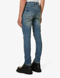 Repair Tapered-leg Low-rise Stretch-denim Jeans 12 Repair Tapered-leg Low-rise Stretch-denim Jeans -Gentlemen Style Shop R04168525 DKINDIGO ALT03