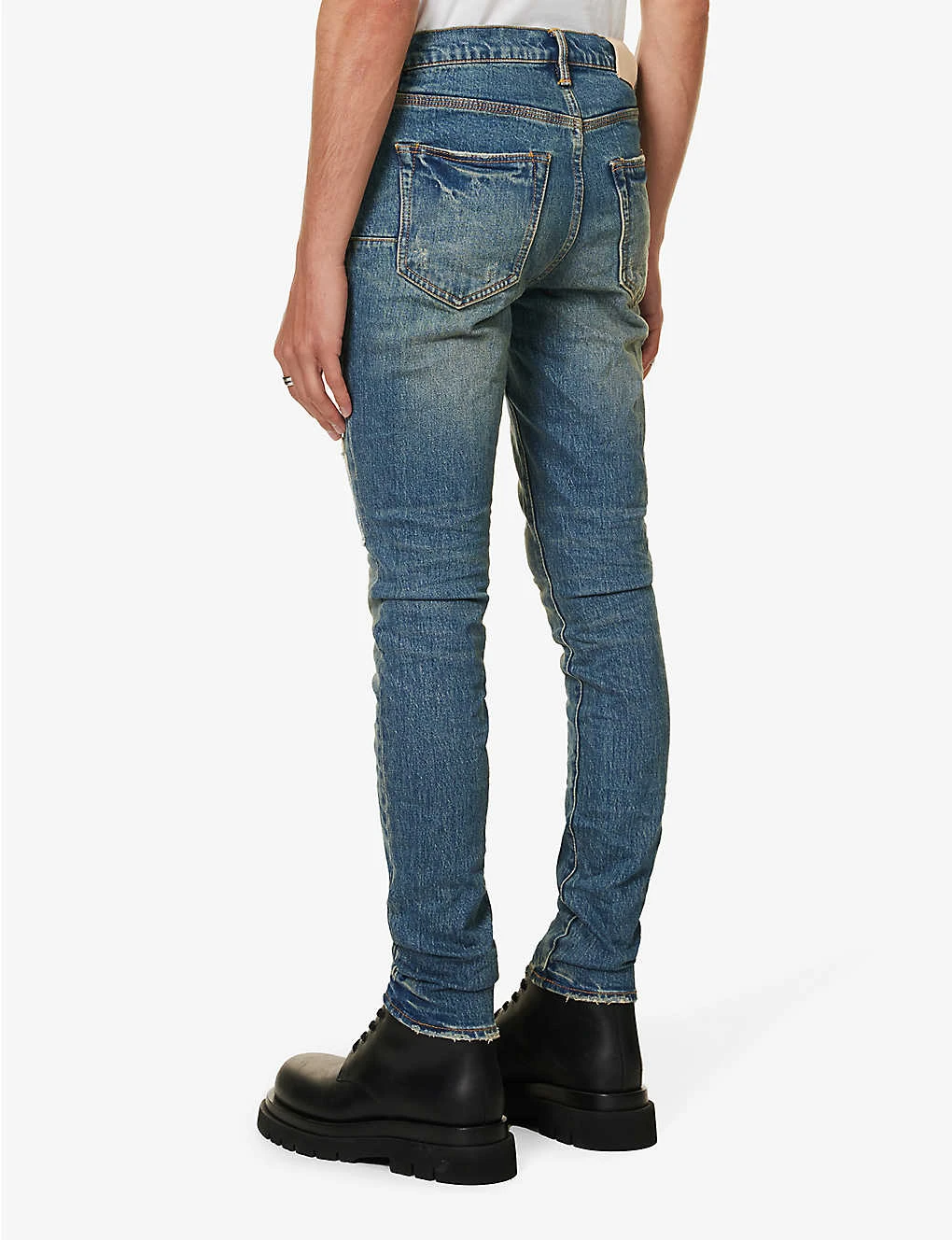Repair Tapered-leg Low-rise Stretch-denim Jeans 6 Repair Tapered-leg Low-rise Stretch-denim Jeans - Image 4