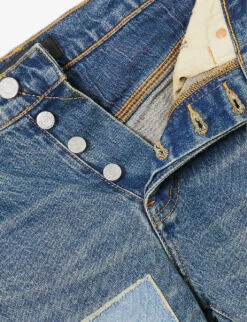 Repair Tapered-leg Low-rise Stretch-denim Jeans 14 Repair Tapered-leg Low-rise Stretch-denim Jeans -Gentlemen Style Shop R04168525 DKINDIGO ALT05