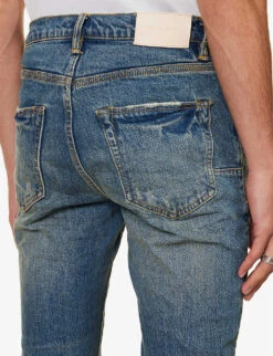 Repair Tapered-leg Low-rise Stretch-denim Jeans 15 Repair Tapered-leg Low-rise Stretch-denim Jeans -Gentlemen Style Shop R04168525 DKINDIGO ALT06