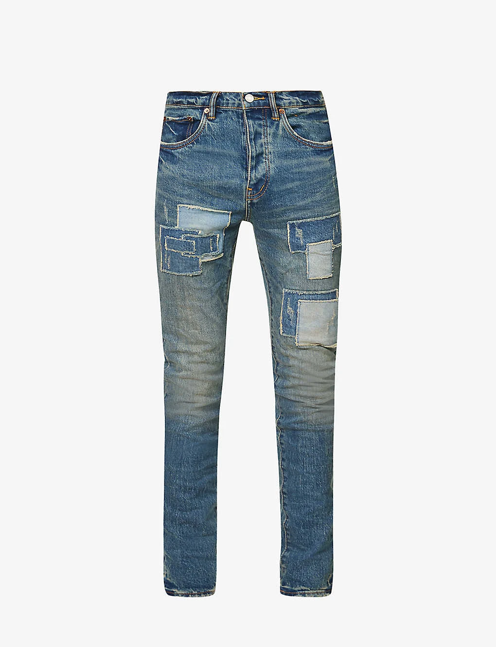 Repair Tapered-leg Low-rise Stretch-denim Jeans 3 Repair Tapered-leg Low-rise Stretch-denim Jeans