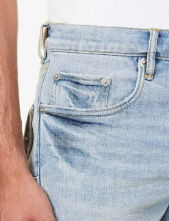 Faded-wash Brand-patch Denim Shorts 12 Faded-wash Brand-patch Denim Shorts -Gentlemen Style Shop R04168527 LTINDIGO ALT04