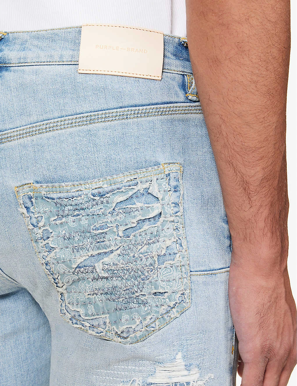 Faded-wash Brand-patch Denim Shorts 8 Faded-wash Brand-patch Denim Shorts - Image 6