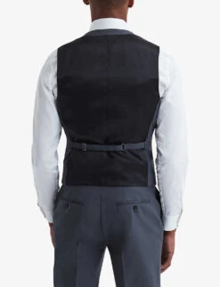 Reiss Fine Darted Slim-fit Wool Waistcoat -Gentlemen Style Shop R04168883 AIRFORCEBLUE ALT03