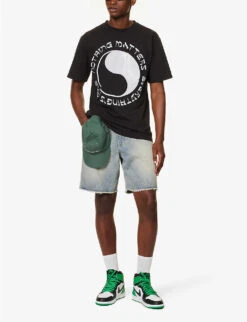 MARKET Everything's Fine Graphic-print Regular-fit Cotton-jersey T-shirt -Gentlemen Style Shop R04168892 WASHEDBLACK ALT01