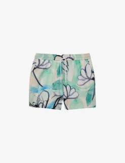 Reiss Pacific Graphic-print Drawstring Stretch Recycled-polyester Swim Shorts