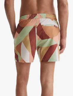 Reiss Brass Abstract-print Regular-fit Recycled-polyester Swim Shorts -Gentlemen Style Shop R04169168 DUSTYROSE ALT03