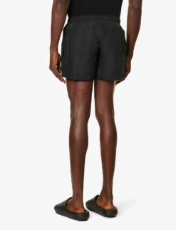 MOSCHINO Leo Logo-print Swim Shorts -Gentlemen Style Shop R04169341 BLACK ALT03