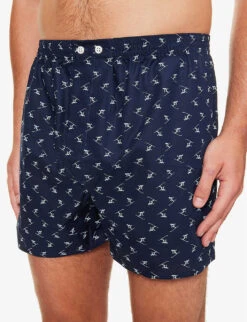 Nelson Graphic-pattern Regular-fit Cotton-poplin Boxers 9 Nelson Graphic-pattern Regular-fit Cotton-poplin Boxers -Gentlemen Style Shop R04170103 BLU ALT03