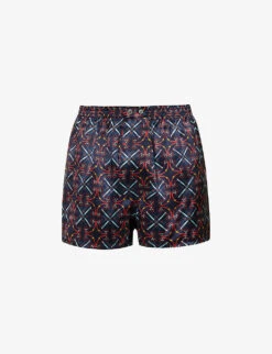 Brindisi Geometric-print Mid-rise Silk Boxers