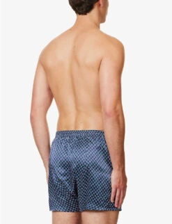 Brindisi Geometric-print Relaxed-fit Silk Boxers -Gentlemen Style Shop R04170107 NAV ALT02