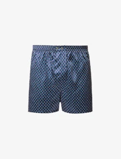 Brindisi Geometric-print Relaxed-fit Silk Boxers