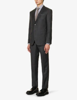 CORNELIANI Super 130s Single-breasted Slim-fit Wool Suit -Gentlemen Style Shop R04170933 MIDGREY ALT02