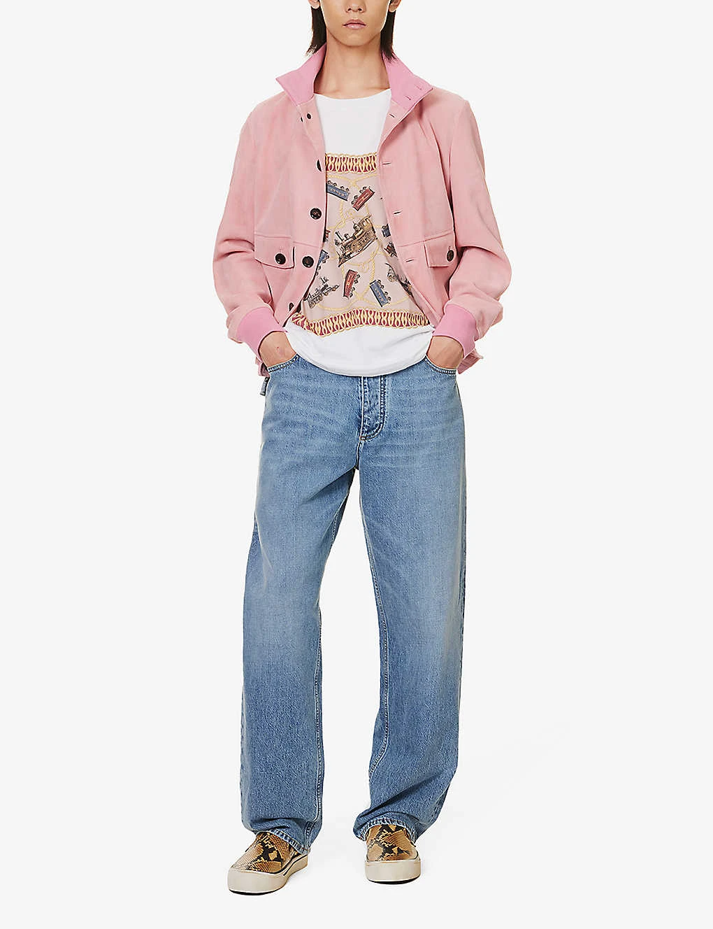 Bally Scarf-print Ribbed-trim Organic Cotton-jersey T-shirt 4 Bally Scarf-print Ribbed-trim Organic Cotton-jersey T-shirt - Image 2