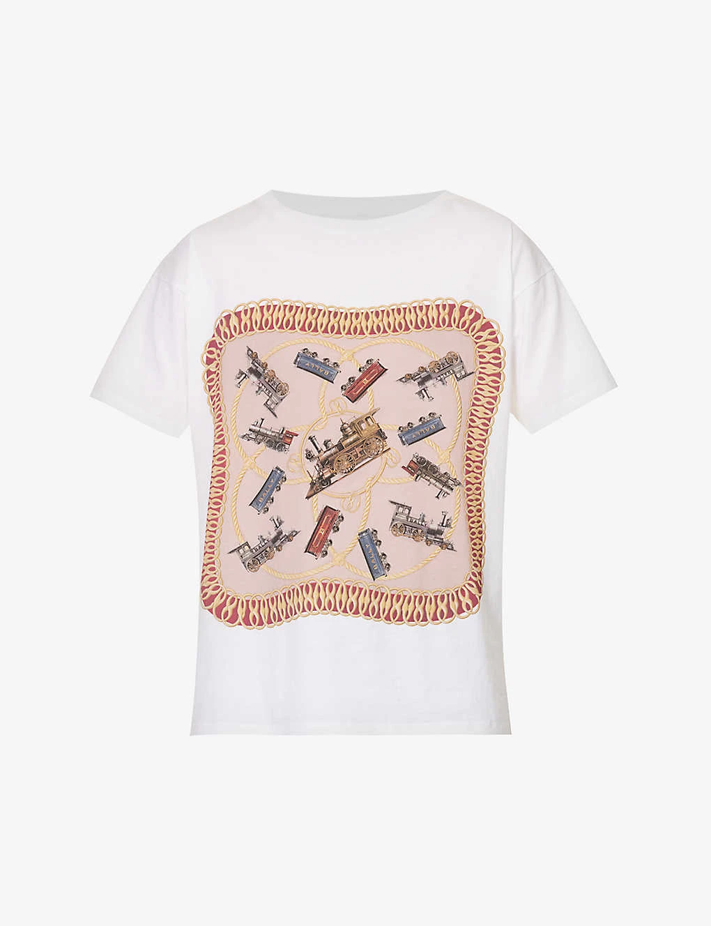 Bally Scarf-print Ribbed-trim Organic Cotton-jersey T-shirt 3 Bally Scarf-print Ribbed-trim Organic Cotton-jersey T-shirt