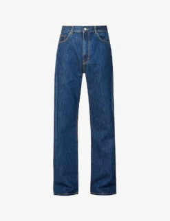 Wide-leg Mid-rise Organic-cotton And Recycled-cotton Denim Jeans