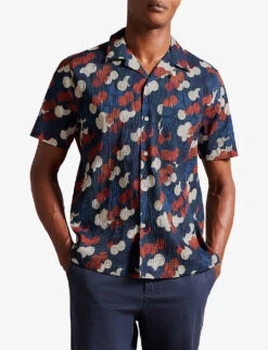 Ted Baker Goyt Spot-print Short-sleeve Stretch-cotton Shirt -Gentlemen Style Shop R04172747 MULTICOL ALT02