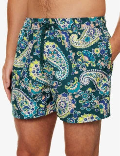 Bjorn Borg Paisley-print Elasticated Waistband Regular-fit Swim Shorts -Gentlemen Style Shop R04172921 TEALYELLOWPEACH ALT04