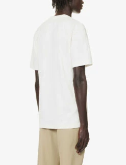 Giorgio Armani Script Logo-embroidered Cotton-jersey T-shirt 10 Giorgio Armani Script Logo-embroidered Cotton-jersey T-shirt -Gentlemen Style Shop R04173385 WHITE ALT03