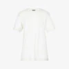 Giorgio Armani Script Logo-embroidered Cotton-jersey T-shirt -Gentlemen Style Shop R04173385 WHITE M
