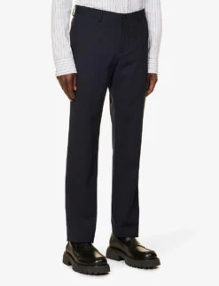 Giorgio Armani Double-breasted Patch-pocket Regular-fit Wool Suit -Gentlemen Style Shop R04173390 NAVY ALT06