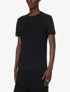 Dolce & Gabbana Brand-print Crewneck Cotton-jersey T-shirt -Gentlemen Style Shop R04174010 BLACK ALT02