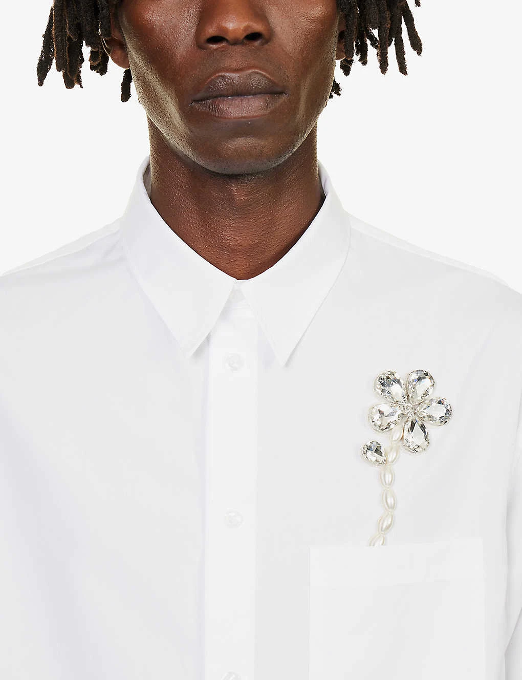Simone Rocha Floral-embellished Regular-fit Cotton-poplin Shirt 7 Simone Rocha Floral-embellished Regular-fit Cotton-poplin Shirt - Image 5