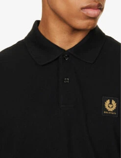 BELSTAFF Brand-patch Branded-button Regular-fit Cotton-piqué Polo Shirt 11 BELSTAFF Brand-patch Branded-button Regular-fit Cotton-piqué Polo Shirt -Gentlemen Style Shop R04180838 BLACK ALT04