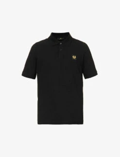 BELSTAFF Brand-patch Branded-button Regular-fit Cotton-piqué Polo Shirt