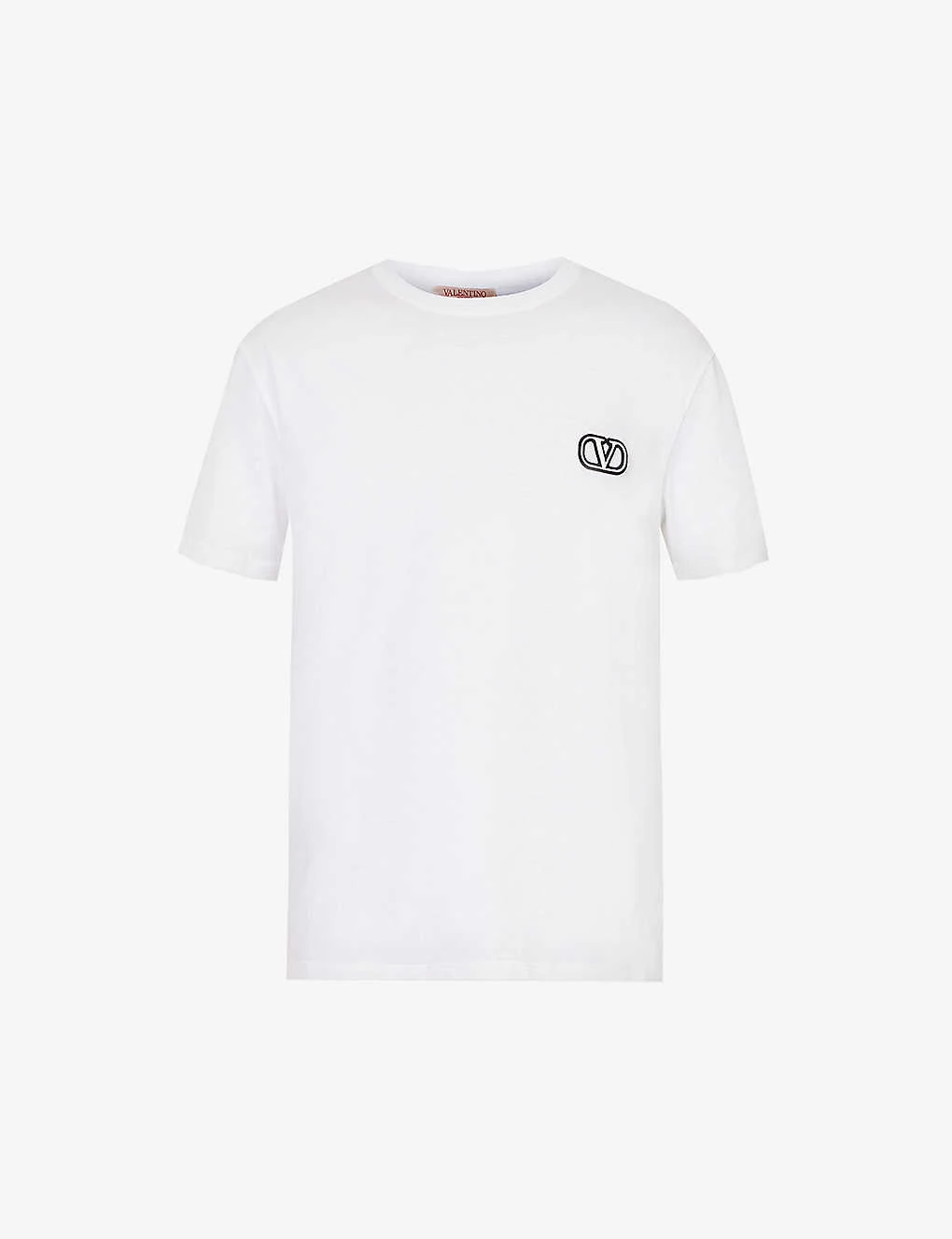 Valentino VLOGO Brand-embroidered Cotton-jersey T-shirt 3 Valentino VLOGO Brand-embroidered Cotton-jersey T-shirt