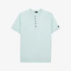 THE KOOPLES Logo-tab Button-fastened Woven Top 2 THE KOOPLES Logo-tab Button-fastened Woven Top -Gentlemen Style Shop R04181623 OCEAN M