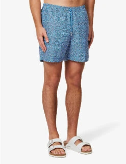 Sunspel Graphic-print Mid-rise Recycled-polyester Swim Shorts -Gentlemen Style Shop R04181938 TURQUOISE ALT02