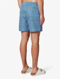 Sunspel Graphic-print Mid-rise Recycled-polyester Swim Shorts -Gentlemen Style Shop R04181938 TURQUOISE ALT03