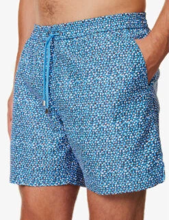 Sunspel Graphic-print Mid-rise Recycled-polyester Swim Shorts -Gentlemen Style Shop R04181938 TURQUOISE ALT04