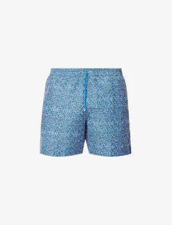 Sunspel Graphic-print Mid-rise Recycled-polyester Swim Shorts
