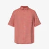 Sunspel Striped Short-sleeved Regular-fit Linen Shirt -Gentlemen Style Shop R04181942 BURNTSIENNA23 M