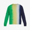 Sacai Tie-dye Crewneck Cotton-jersey T-shirt 1 Sacai Tie-dye Crewneck Cotton-jersey T-shirt -Gentlemen Style Shop R04182055 GREENNAVY M
