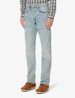 Brand-embroidered Brand-patch Slim-fit Jeans 11 Brand-embroidered Brand-patch Slim-fit Jeans -Gentlemen Style Shop R04182242 OTISFIELDWASH ALT02