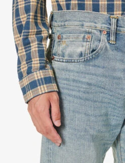 Brand-embroidered Brand-patch Slim-fit Jeans 13 Brand-embroidered Brand-patch Slim-fit Jeans -Gentlemen Style Shop R04182242 OTISFIELDWASH ALT04