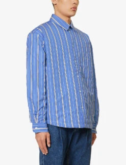 Jacquemus La Chemise Boulanger Striped Cotton Shirt -Gentlemen Style Shop R04182819 BLUESTRIPES ALT02