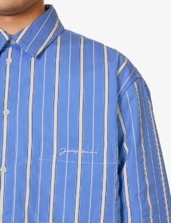 Jacquemus La Chemise Boulanger Striped Cotton Shirt -Gentlemen Style Shop R04182819 BLUESTRIPES ALT04