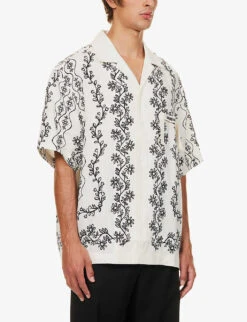 Jacquemus La Chemise Jean Floral-pattern Boxy-fit Linen Shirt -Gentlemen Style Shop R04182835 PRINTBLACKPROVENCALES ALT02