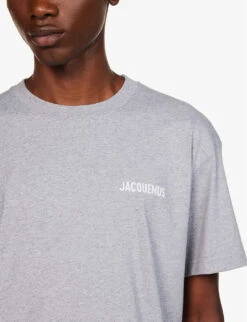 Jacquemus Le T-shirt Logo-print Organic Cotton-jersey T-shirt -Gentlemen Style Shop R04182862 GREY ALT04