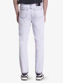 THE KOOPLES Bleached Straight-fit Cotton Jeans 11 THE KOOPLES Bleached Straight-fit Cotton Jeans -Gentlemen Style Shop R04183145 WHITEBLEACH ALT03